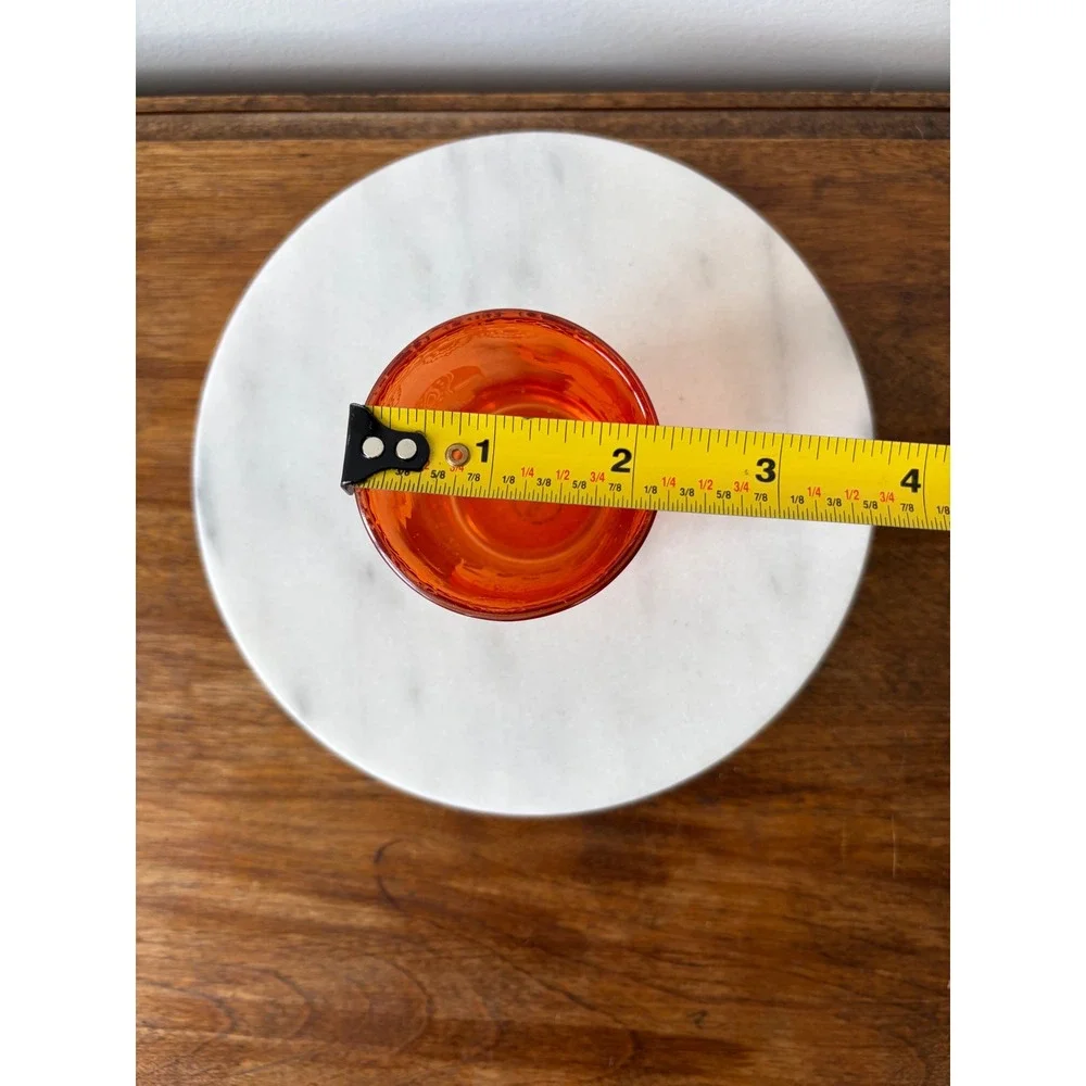 Cultural Intrigue Orange Glass Elephant Tea Light Candle Holder Boho Amber 3in